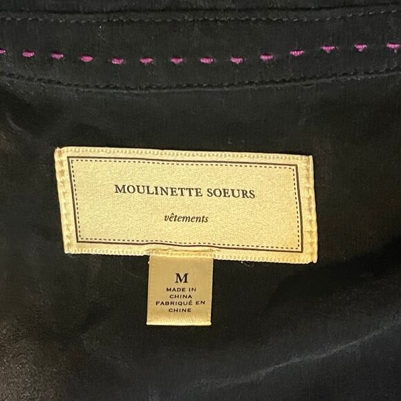 Anthropologie Moulinette Souers Silk Patchwork Shirt Dress M Boho 70s Mod Tunic - Picture 9 of 11